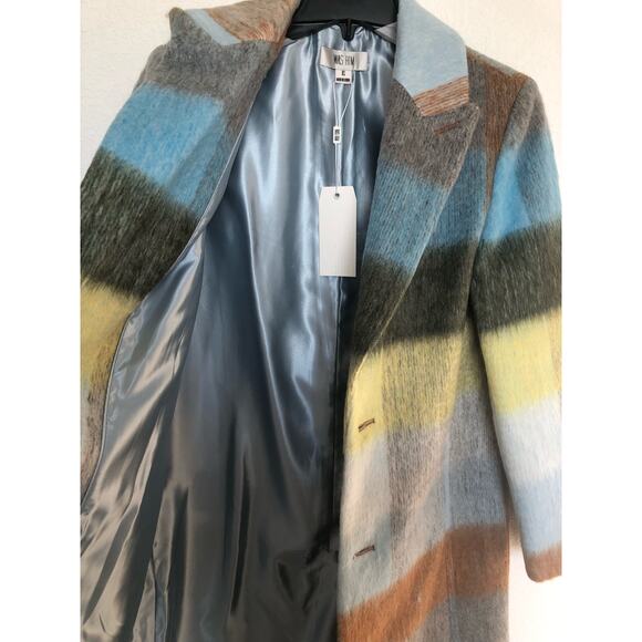 WAS HIM Chequer Single Breast Plaid Oversized Coat - XS - Picture 4 of 6